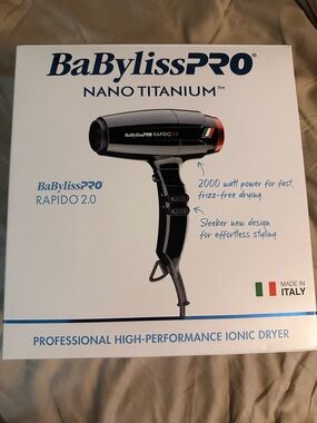 BaBylissPRO Rapido 2.0 Hair Dryer - Black with Red Accent